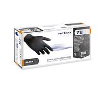 Reflexx R78 Guanti in Nitrile, Senza Polvere, Taglia S, Neri (Confezione da 100 Pezzi)