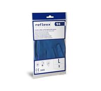 Reflexx R94, Guanti Riutilizzabili in Lattice Bicolore Felpati Gr 80, Giallo/Blu