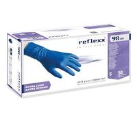 Reflexx R98 Guanti in Lattice ad Alta Resistenza, Senza Polvere, Taglia S, Blu (Confezione da 50 Pezzi)