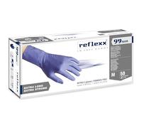 Reflexx R99, Guanti Hi-Risk in Nitrile senza Polvere Gr. 8.9, 50 Pezzi, Blu