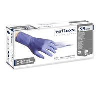 Reflexx R99, Guanti Hi-Risk in Nitrile senza Polvere Gr. 8.9, 50 Pezzi, Blu
