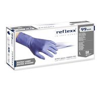 Reflexx R99, Guanti Hi-Risk in Nitrile senza Polvere Gr. 8.9, 50 Pezzi, Blu, L