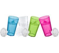 Reflo Smart Cup Bundle (Assorted 4 Colors) Open Mouth Transition Cup for Baby-Led Weaning, Montessori-Inspired Design, Slow-Spill Flow-Control, Made in USA, BPA-Free, E-Guide via QR Code