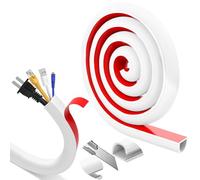 REFLYING Canalina passacavi, Coprifili elettrici bianco autoadesivo, Canalina passacavi adesivain silicone sulla parete, nascondi cavi per proteggere un cavo sul pavimento，20×20mm - 1 Metro