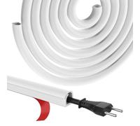 REFLYING Canalina Passacavi in Silicone Autoadesiva 10×10mm 1m, Canalina Flessibile per Muro Senza Fori con Apertura a Ribalta, Copricavi per TV, Computer, Ufficio e Casa