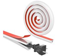 REFLYING Mini Canalizzazione per Cavi, Passacavo in PVC Morbido, Correttore a Cavo sulla parete, Nastro Autoadesivo Copricavo per Proteggere un filo sul Pavimento, Bianco, 15mm×10mm - 3 Metri