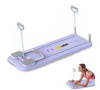 Reformer Pilates con contatore LED, 5 in 1 riformatore di pilates, pieghevole e compatto per una facile conservazione, rullo addominale rimbalzo automatico tavola pilate multifunzione (viola)