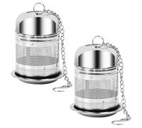 REFORUNG 2 Pezzi Filtro per Tè in Acciaio Inox Colino da Tè per Tisane Filtri per Tisane Sfuse Filtro per tè con Coperchio Filtri Maglia Fine per Infusore Per Tè per Tè Sfuso Spezie ed Erbe