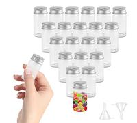 REFORUNG 48 Pz Provette in Vetro con Tappo a Vite in Alluminio da 25ml Portaconfetti Provetta Trasparente Flaconi Sigillati di Vetro con Tappo a Vite per Feste,Spezie,Artigianato e Caramelle