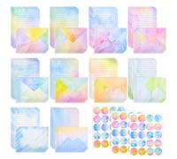 REFORUNG Set di Carta da Letter e Buste 50 Buste Creativo e 50 Carta da Lettera e 60 Adesivi Busta Regalo Elegante Buste Colorate per Inviti Lettere Scrivere Regali Fatti a Mano