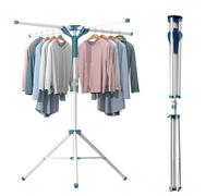 REFORUNG Stendibiancheria Rotante a 4 Bracci,Stendino Pieghevole a Raggiera, Supporto Appendiabiti Retrattile a 4 Bracci Stendibiancheria Altezza Estensibile 110-180cm per Interni, Esterni o Campeggio