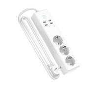Refoss Multipresa Smart Ciabatta WiFi Compatibile con Alexa & Google Home, Ciabatta Intelligente con 3 Schuko 4 USB, Funzione Timer/Protezione da Sovraccarico/APP Controllo Remoto Separatamente