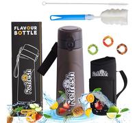 REFRESH Adams Selection - Borraccia ecologica con cannuccia, 750 ml, senza BPA, durevole alternativa a Yeti & Stanley in acciaio inox, con supporto, spazzole per la pulizia e capsule profumate, per pa