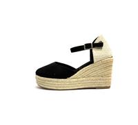 REFRESH SCARPE DONNA ESPADRILLAS CON ZEPPA ALTA E CINTURINO 172644 NERO