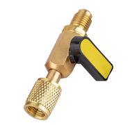 Refrigerant Valve - Charging Adapter for Cooling Systems | Brass Connector Assembly Leak Resistant Build with Secure Thread Design Compact Form Shielding & Precision Flow Control Mechanism