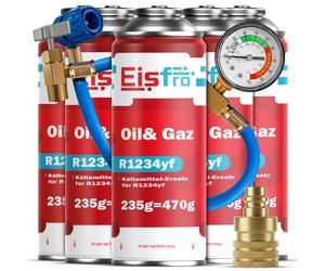 Refrigerante EISFRO 5x R1234yf Gas di Ricambio Climatizzatore Kit con Tubo