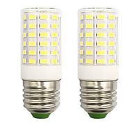 Refrigerator Light Bulb 7W LED E26 Equivalent 100W A15 Fridge Freezer Appliance Home Lighting E26 Edison Halogen, Cool White 6500K 100V-265V Super Bright Corn Lamp, Pack of 2 2T5766C-WE26