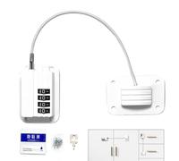 Refrigerator Lock, Heavy Duty Child Safety Latch with Adhesive Backing, 2,68 x 1,81 x 0,39 Inches Multi Use Locking System for Cabinets, Drawers, Ovens, Sliding Doors, Furniture, window
