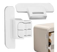 Refrigerator Lock - Self Adhesive Fridge Safety Closer, Fixed Buckle Protection Accessory for Kids Adults Daily Use, Ideal for Home RV Glass Cabinet Door Security