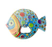 Refrigerator Magnet Fish Bottle Opener - Cute Multifunctional Decorative Hook | Beer Opener Magnetic Decal Gold Foil Stamping | For Kitchen Metal Doors Holiday Decor, Embossed Texture Melamine Constru