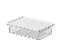 Refrigerator Organizer Bins - Clear Freezer Storage Box, Stackable Food