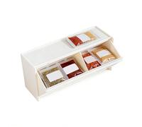 Refrigerator Organizer Magnetic - Strong Grip Storage Solution Versatile Tea Bag Box Design, Space Saving Magnet Backing + Multi Tier Compartment | High Grade Acrylic Material - For Pantry & Countert