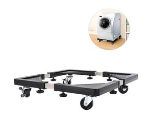 Refrigerator Pedestal - Adjustable Base with Mobile Wheels | Multi-Functional Washer Dryer Pedestal, Durable Fridge Stand, Fridge Holder, Washing Machine Stand, 40-56cm Expandable, 138kg Load