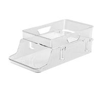 Refrigerator Soda Can Organizer, Stackable Can Dispenser, Smart Alignment System, Clear Space-Saving Bin, Sturdy BPA-Less Pliable for Fridge, Hotel, Apartment, Restaurant, Rental Use
