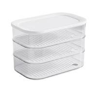 Refrigerator Storage Box with Lids - Clear Stackable Leakproof Drainable | Refrigerator Container Fruit Storage for Flour Sugar Beans Lettuce Berry