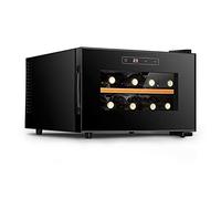 Refrigerator-White Red Chiller Countertop Cooler-Freestanding Compact Mini Wine Fridge 8 Bottle Capacity Digital Control Glass Door Horizontal (Horizontal)