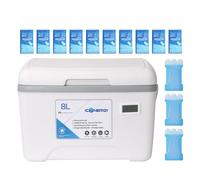 refrigeratore, 8L portatile isolato Ice Chest con maniglia, contenitore per bevande a prova di perdite con display della temperatura per avventure all'aperto, cantieri, portellone posteriore