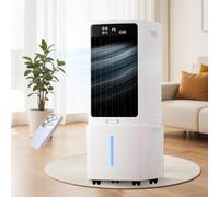 Refrigeratore ad aria portatile 12 l/25 l con telecomando | Refrigeratore evaporativo 3 in 1, telecomando, timer 1-12 ore, serbatoio rimovibile, ruote, filtro antipolvere (12 l)