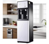 Refrigeratore d'acqua generico da pavimento, indipendente, alimentato a rete elettrica Distributore d'acqua 3 in 1 con divisori rimovibili e mobiletto portaoggetti Idratazione istantanea per casa