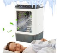 Refrigeratore d'aria personale portatile | Umidificatore per evaporazione da scrivania USB | Ventilatore LED a 3 velocità adatto per uso interno in camera da letto, garage, appartamento, dormitorio e