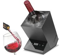 Refrigeratore Elettrico per Bottiglie Vino da 750 Ml,per Vino Rosso E Bianco O Champagne in Acciaio Inox Singola Bottiglia di Vino Secchiello da Cucina,Condominio,Cottage,Regalo,Black