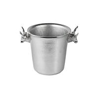 Refrigeratore per champagne, a forma di testa di toro per vino, per bottiglie, champagne, in alluminio argentato, per spumante, vino e champagne, 30 cm