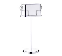 Refrigeratore per vino Leo (altezza 79 cm) su supporto, in acciaio inox lucidato a specchio, dimensioni del radiatore lunghezza 36 cm, larghezza 13 cm, altezza 18 cm