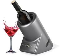 Refrigeratore per Vino Portatile, Bottiglia Singola, Acciaio Inossidabile, 750 ml, Vino Rosso e Bianco, 41-66°F, 24 Ore, Touch Induttivo of(Color:Grigio)