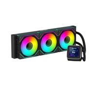 ABYSM Gaming Raffreddamento liquido OCEANIC 360 Black ARGB, con display LCD da 2,8'' personalizzabile, per monitoraggio della temperatura della CPU, velocità delle ventole e altri parametri