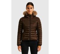 REFRIGIWEAR DONNA PIUMA PIUMINO PELLICCIA MEAD FUR JACKET COFFEE MARRONE GIUBBIN