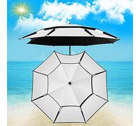 Refue Ombrellone da Spiaggia Inclinabile Alluminio e Poliestere Protezione UV Traspirante Comodo da trasportar Ombrello Parasole da Giardino Pesca Mare Tinta Unita (Size : 2.6M/8.5ft)