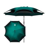 Refue Ombrellone Robusto per Spiaggia, Pesca, Balcone Parasole Protezione Solare Giardino, Doppio Telo Ventilato, Comodo da trasportare, Resistente, Ombrello da Mare Verde Scuro (Size : 240CM/7.8ft)
