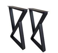 Refue Set di 2 Gambe in acciaio per tavolo da pranzo, 50 × 45cm, 50 × 72cm, gamba del tavolo in metallo, Piedini per mobili fai-da-te Z, Nero/Oro/Bianco