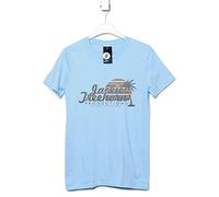 Refugeek Tees Uomo Maglietta - Jackie Treehorn Productions - Small - Light Blue