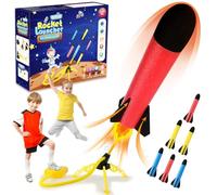 REFUN Rocket Launcher for Kids, Summer Outdoor Rocket Toys with 6 Foam Rockets, Soars Up to 100 Feet