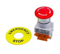 REFURBISHHOUSE Rosso fungo Cap 1NO 1NC ferma emergenza Pulsante interruttore DPST AC 660V 10A