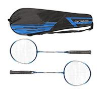 Regail 2pcs Iron Leghe Badminton Racket Set 2 Player Racket Badminton Racket per bambini Attrezzatura sportiva per esterni Racquet leggero durevole con sacchetto di stoccaggio (Blu)