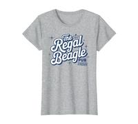Regal Beagle Pub Retro Three's Company - Officially Licensed Maglietta, Donna, Grigio Melange, 3XL