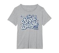 Regal Beagle Pub Retro Three's Company - Officially Licensed Maglietta, Donna Plus-Size, Grigio Melange, 1X