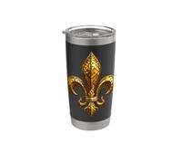Regal Fleur-De-Lys Emblema Araldico Con Scale A Strati Arte Bicchiere termico in acciaio inox doppia parete